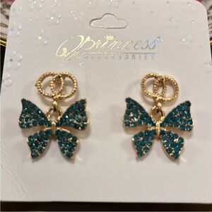 Crystal Butterfly Earrings